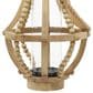Maple and Jade Beaded Decorative Indoor/Outdoor Candle Lantern in Washed Beige, , large