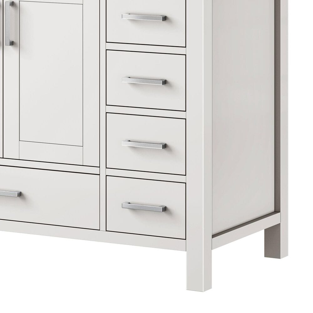 Lexora Home Jacques 48" Single Bathroom Vanity in White with 2 cm White Cultured Marble Top and Rectangular Sink, , large