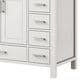 Lexora Home Jacques 48" Single Bathroom Vanity in White with 2 cm White Cultured Marble Top and Rectangular Sink, , large