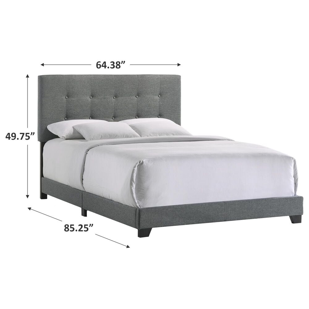 Hawthorne Furniture Addyson Upholstered Queen Bed in Gunmetal, , large