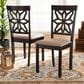 Baxton Studio Samwell Side Chair with Sand Cushion in Dark Brown (Set of 2), , large