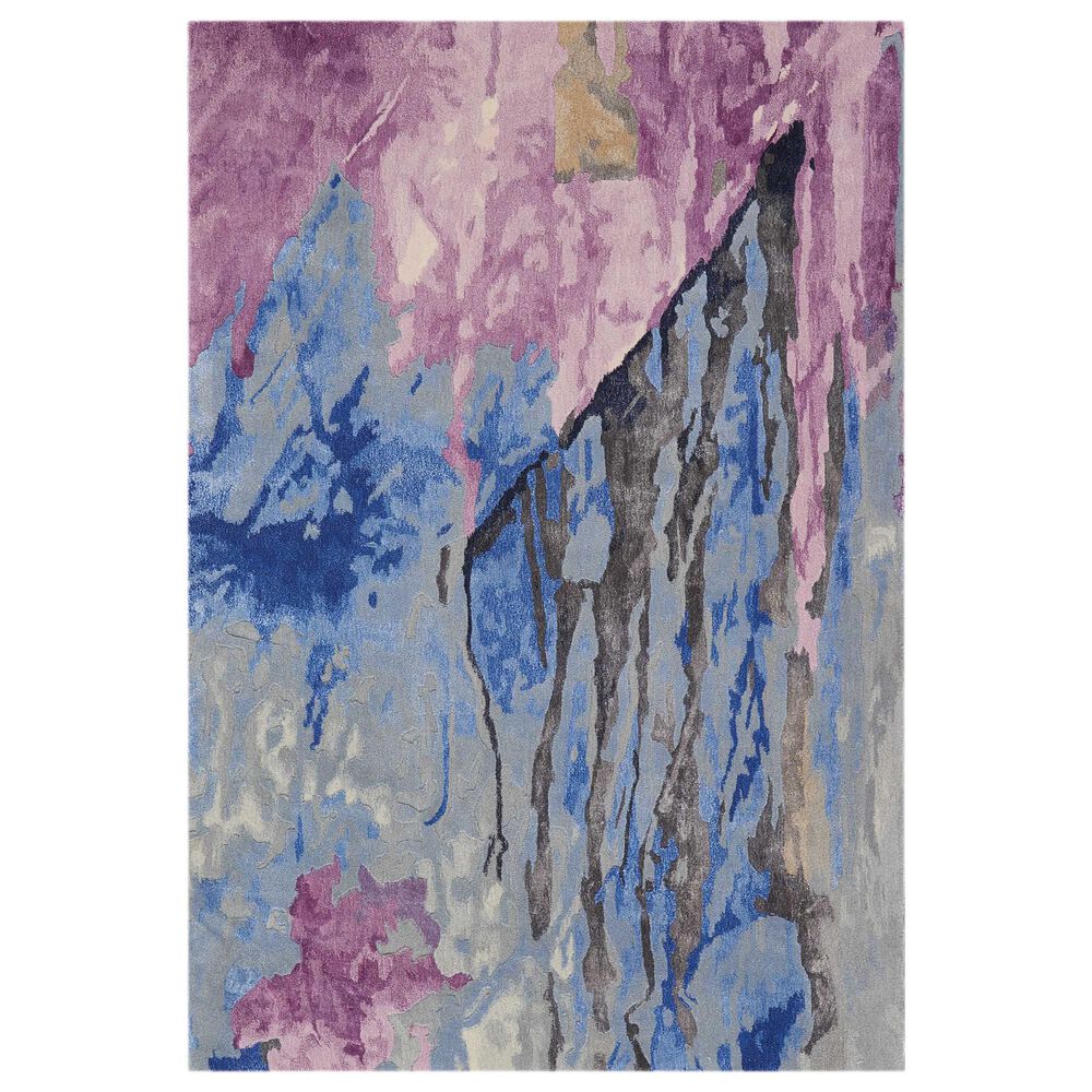 Nourison Prismatic PRS11 3"9" x 5"9" Silver, Purple and Blue Area Rug, , large