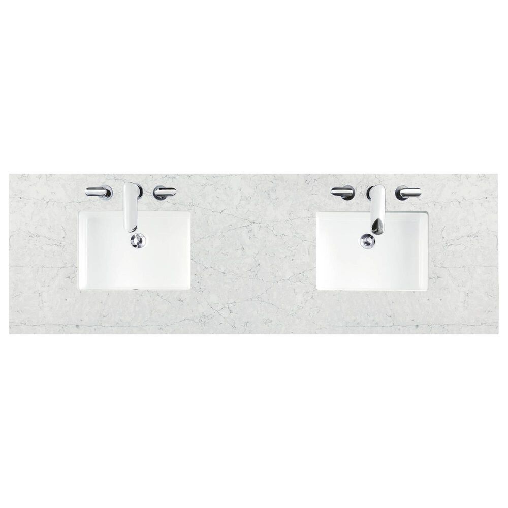 James Martin Vanities Bristol 72&quot; Double Bathroom Vanity in Whitewashed Walnut with 3 cm Eternal Jasmine Pearl Quartz Top and Rectangle Sinks, , large