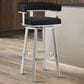 Blue River Lorin 30" Swivel Bar Stool with Black Cushion in Stainless Steel, , large