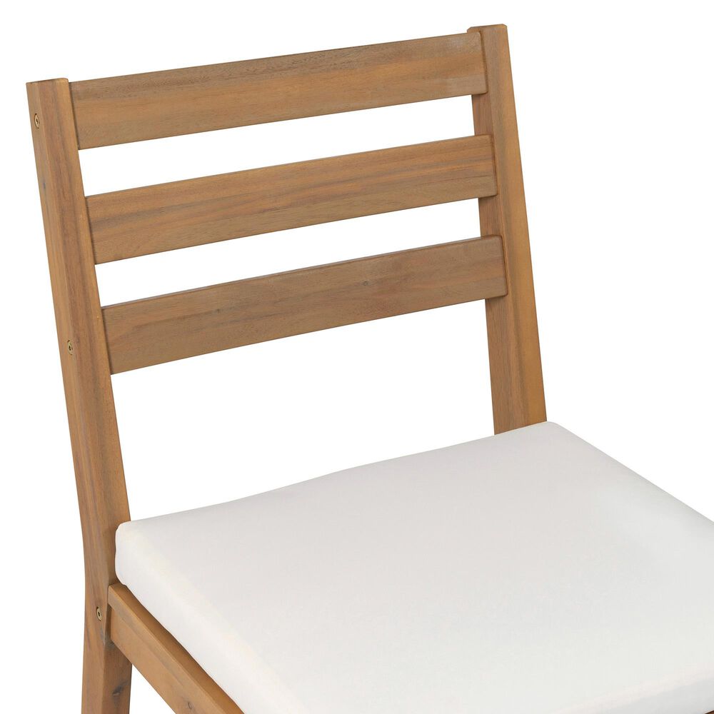 HOMLUX 5-Piece Patio Bar Set with 52" Rectangular Light Teak Table in Beige, , large
