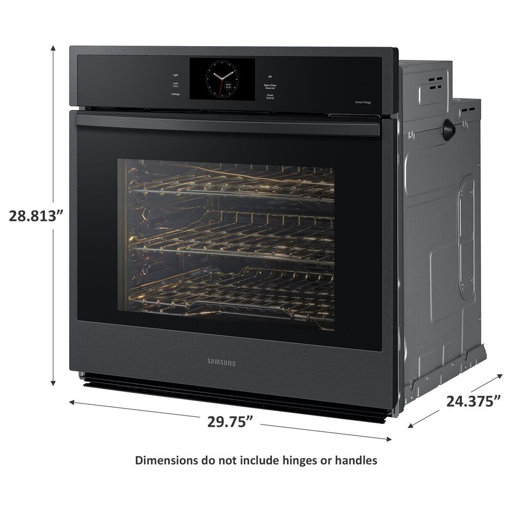 Samsung 30&quot; Smart Single Wall Oven With Steam Cook in Matte Black Steel, , large