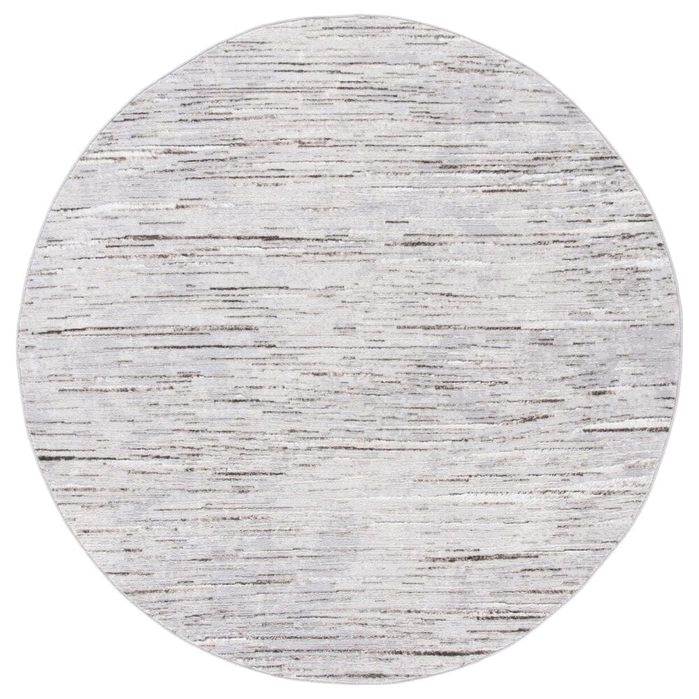 Safavieh Orchard Striped 6"7" Round Grey and Light Grey Area Rug, , large