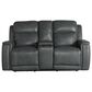 Bassett Conover Power Reclining Console Loveseat with Power Headrest and Lumbar in Blue, , large