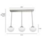 Hunter Saddle Creek 3-Light Linear Pendant Cluster with White Shade in Brushed Nickel, , large