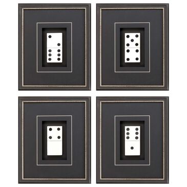 Paragon Dominoes 18" x 15" Wall Art in Black (Set of 4), , large