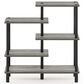 HOMLUX Turn-N-Tube 5-Tier Accent Display Rack in French Oak and Black, , large