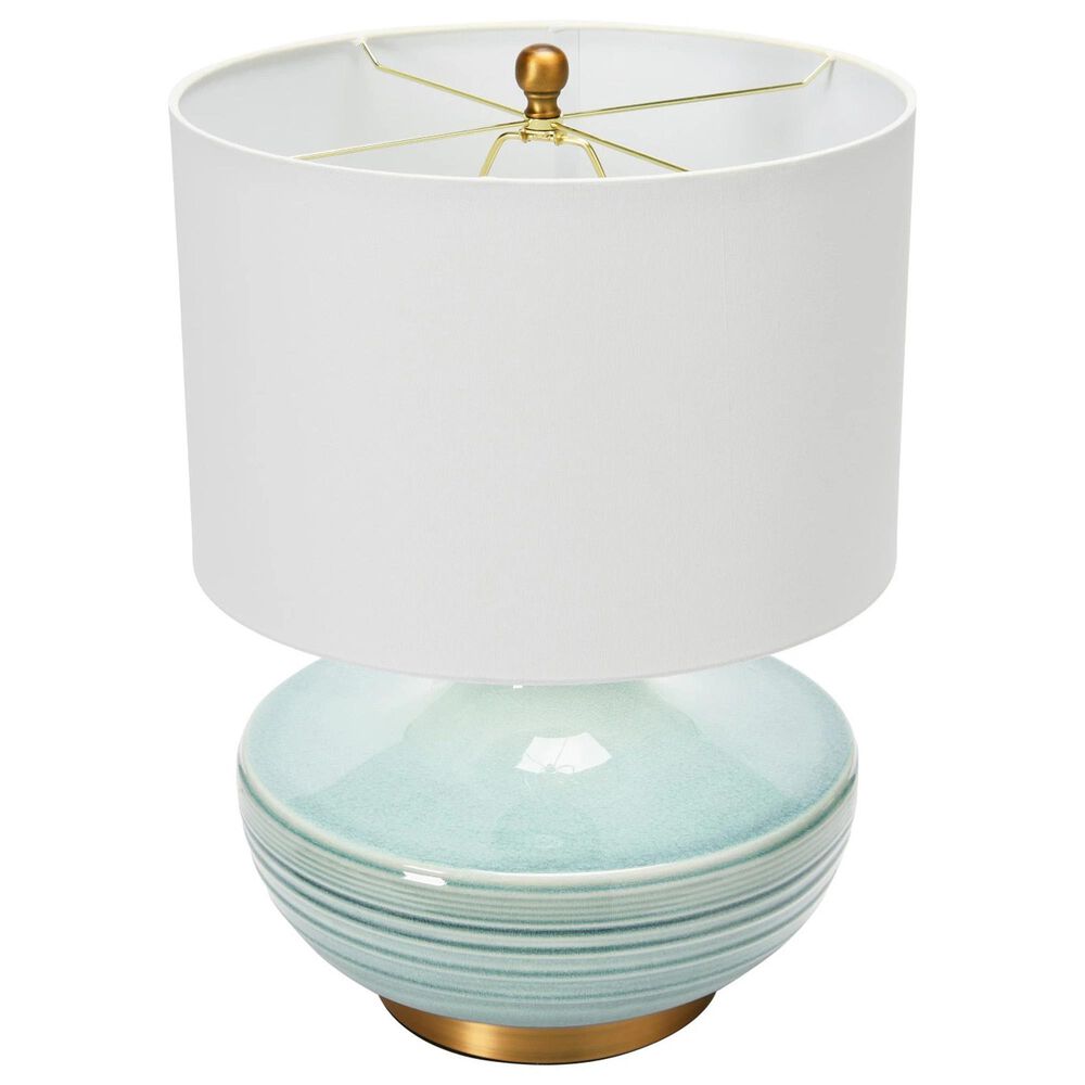 Teak Interiors Shoreline Ceramic Table Lamp in Aqua and Gold, , large