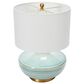 Teak Interiors Shoreline Ceramic Table Lamp in Aqua and Gold, , large