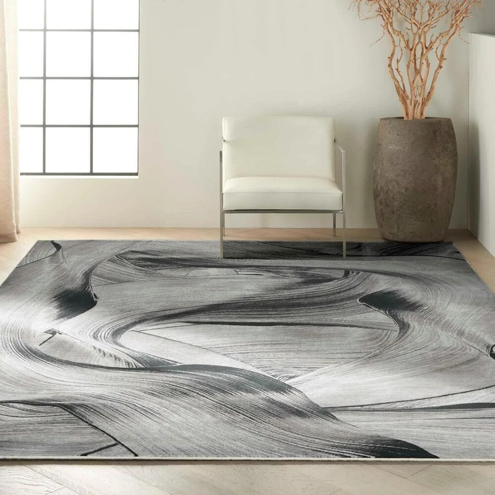 Nourison Balian 5&#39;3&quot; x 7&#39;3&quot; Neutral Grey and Black Area Rug, , large