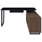 Pacific Landing Maddox 2-Piece L-desk and Bookcase Set in Black and Walnut, , large