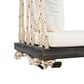 Hearth and Haven Topmax Outdoor Hanging Porch Swing Bench with Beige Cushion in Brown, , large