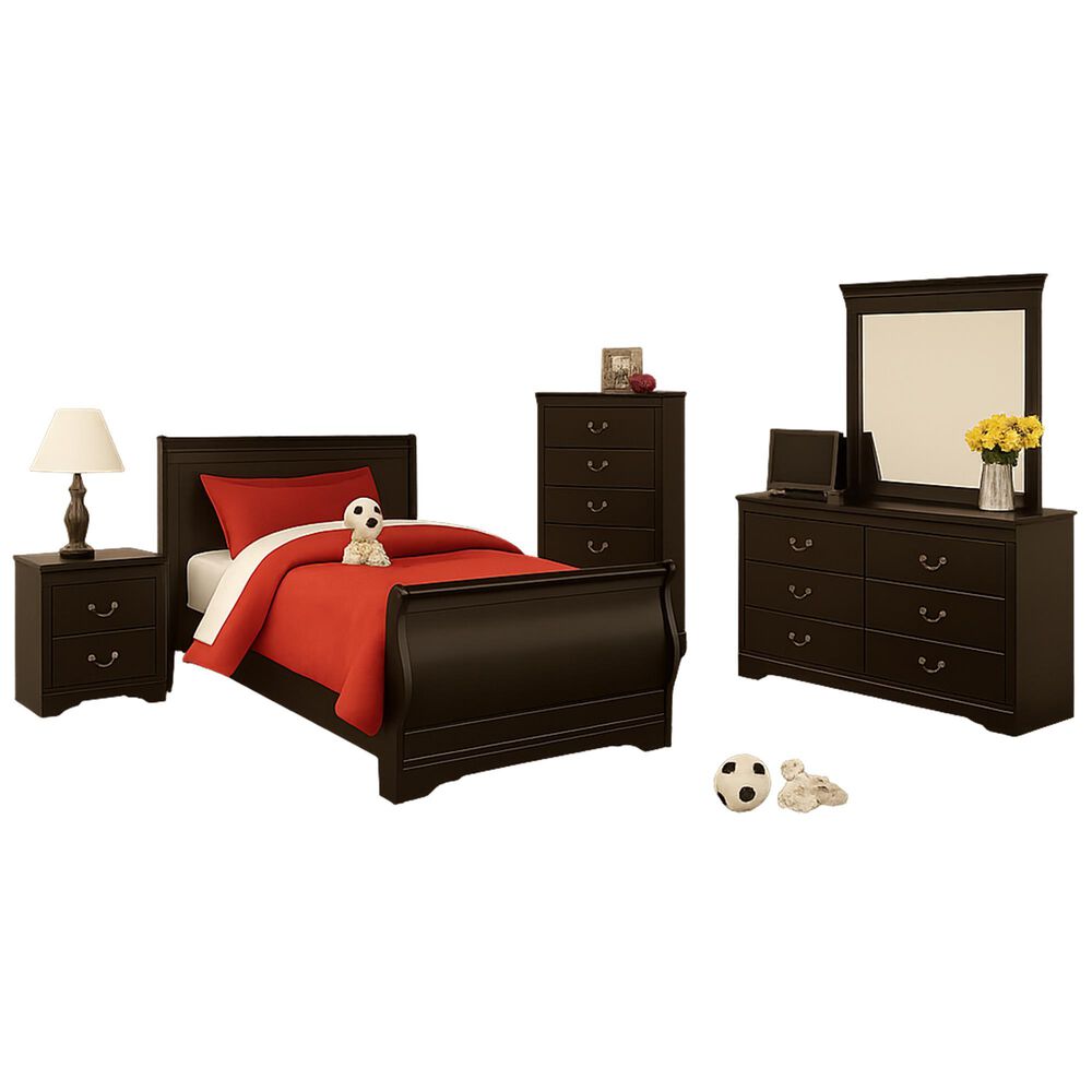 Ashley Huey Vineyard 5 Piece Twin Bed Set in Black, , large