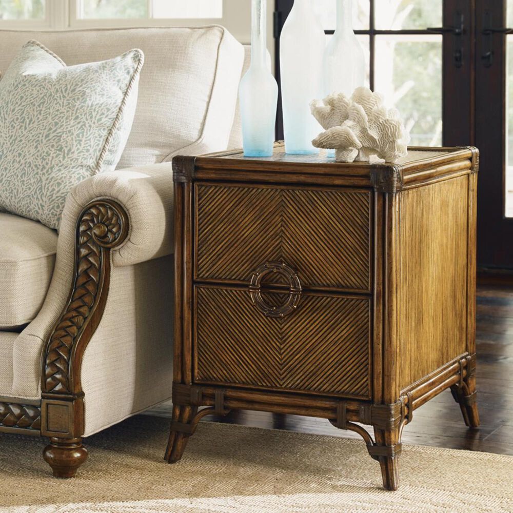 Tommy Bahama Home Bali Hai Bungalow Chairside Chest in Warm Brown, , large