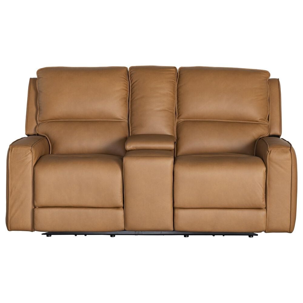 Bassett P2 ZG Leather Rec Con Loveseat in Antelope, , large