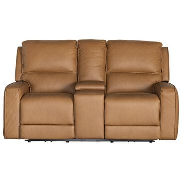Bassett P2 ZG Leather Rec Con Loveseat in Antelope, , large