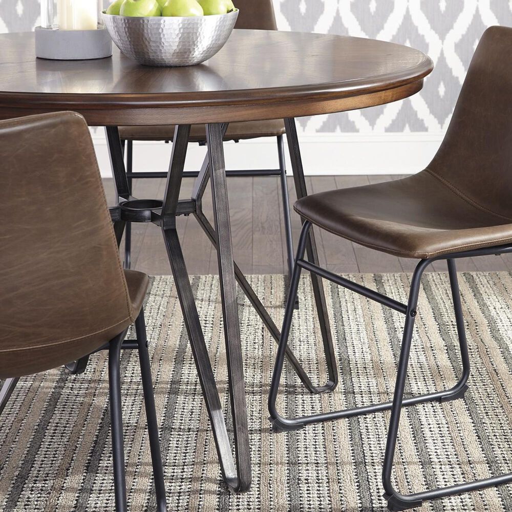 Signature Design by Ashley Centiar Round Dining Table in TwoTone Brown