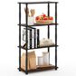 HOMLUX Turn-N-Tube 4-Tier Corner Open Storage Bookshelf in Dark Cherry and Black, , large