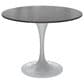 Leisuremod LeisureMod Verve Collection 36 Round Dining Table, White Base with Sintered Stone Black Top, , large