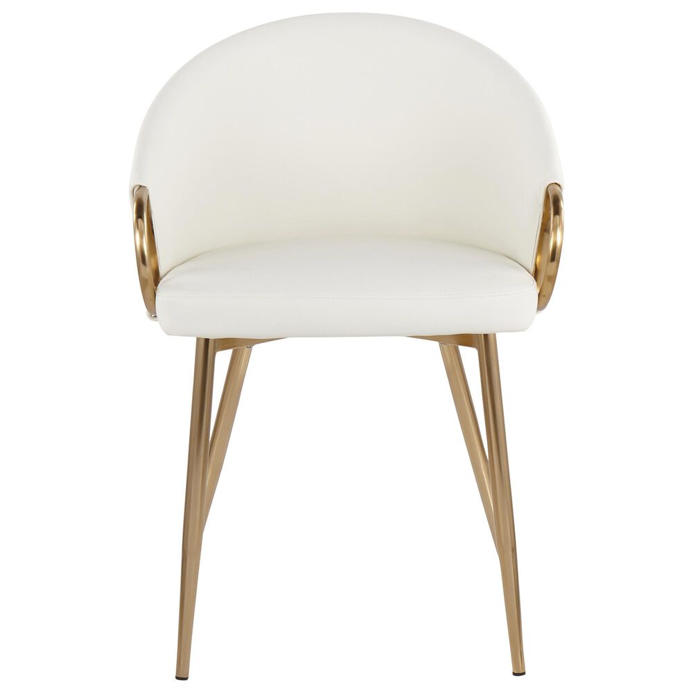 Lumisource Claire Chair in White/Gold, , large