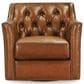 Hydeline Cody Leather Swivel Chair in Denton Saddle, , large