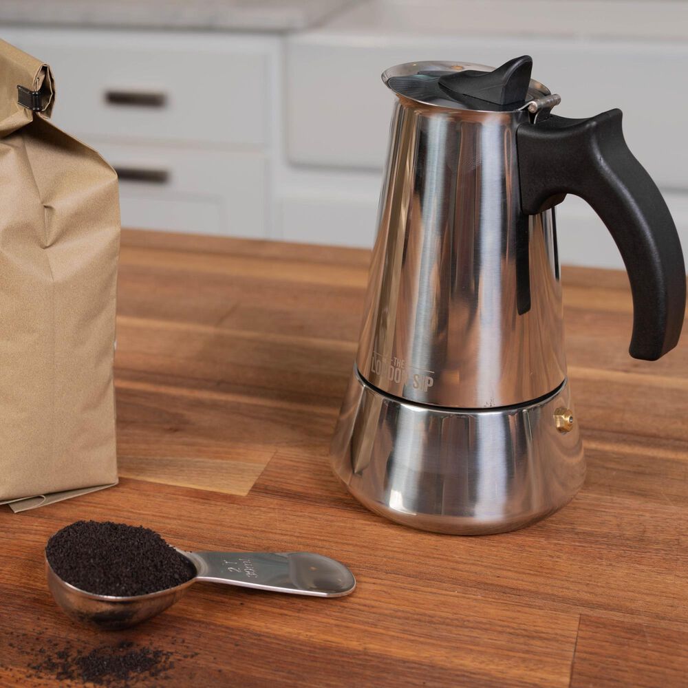 Kitchen Supply 3-Cup Stovetop Espresso Coffee Maker in Silver, , large