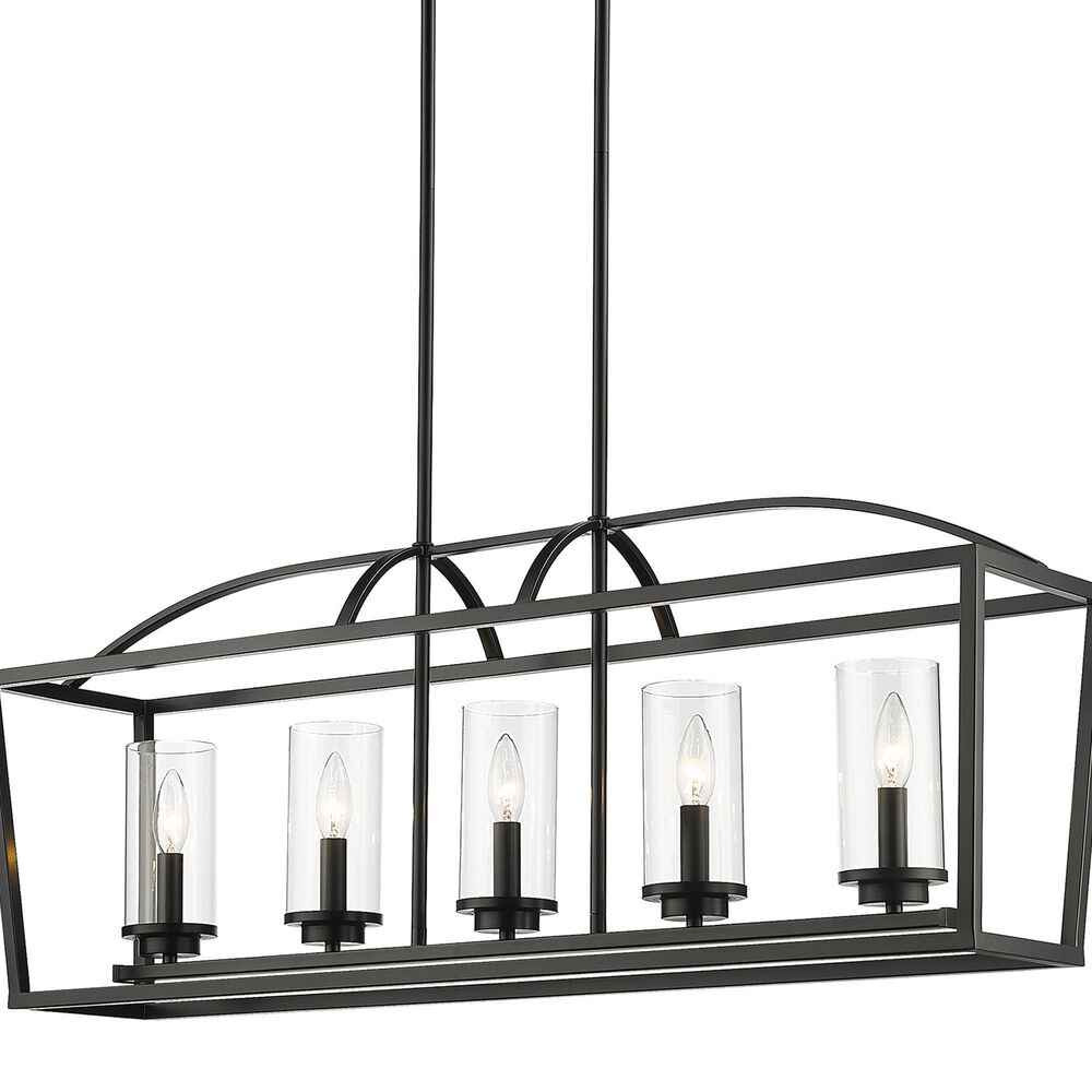 Golden Lighting Mercer Linear 5-Light Pendant in Matte Black, , large