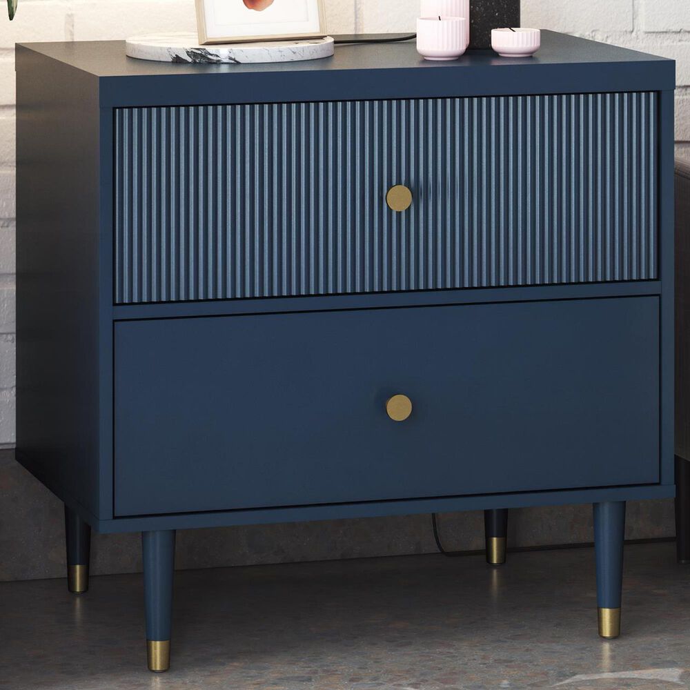 DHP Elizabeth 2-Drawer Nightstand in Navy, , large