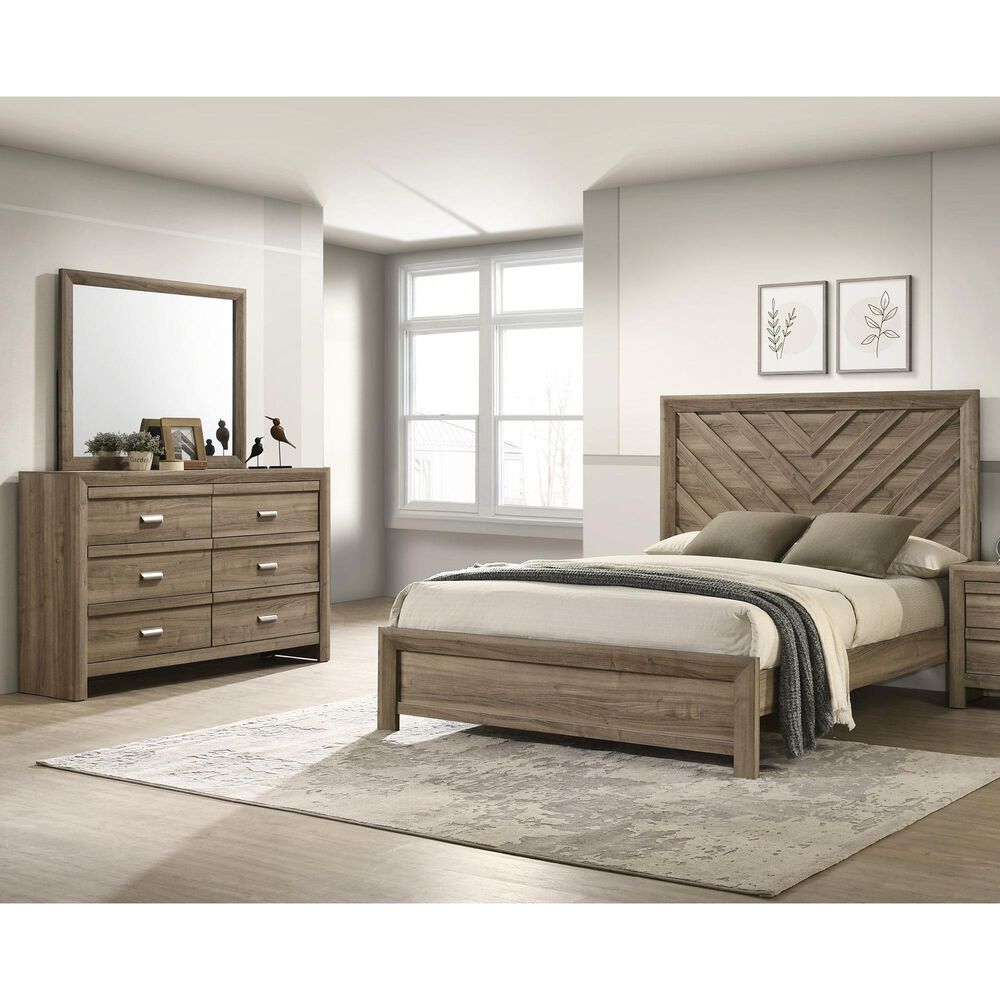 Crown Mark Valor 3-Piece Queen Bedroom Set in Light Brown, , large