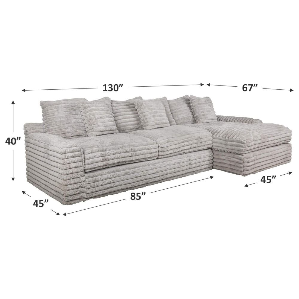 J Cooper USA 2-Piece Stationary Sectional in Julia Fog, , large