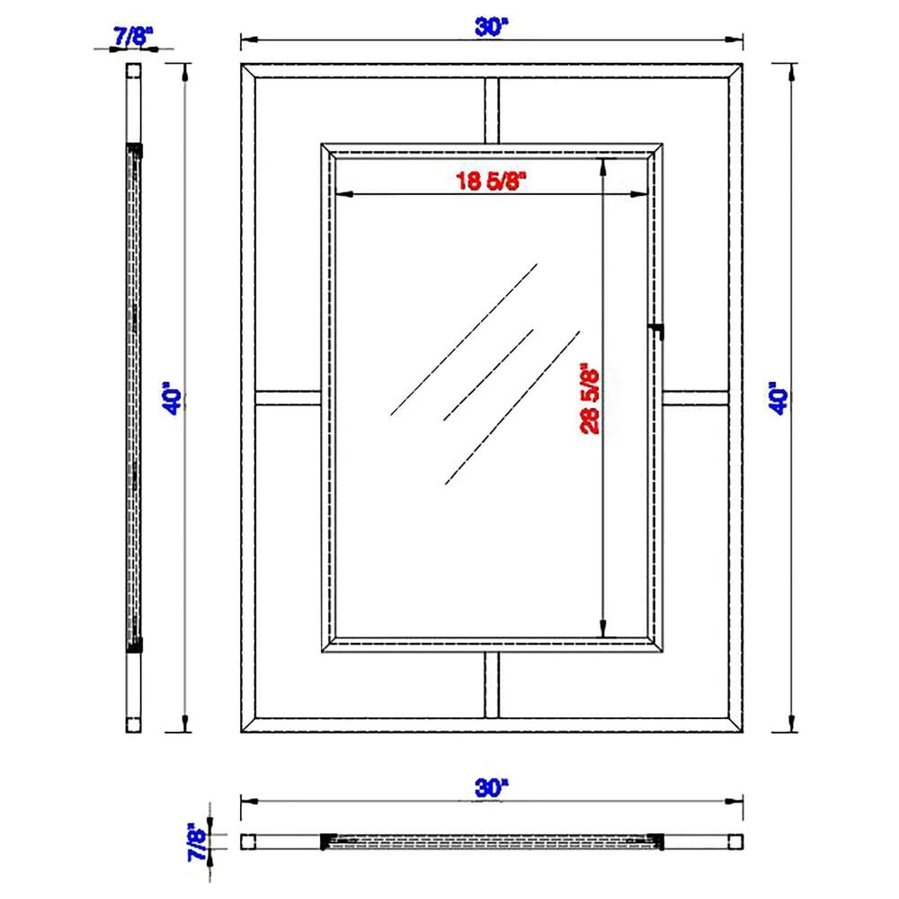 James Martin Vanities Boston 30&quot; Rectangular Mirror in Brushed Nickel, , large