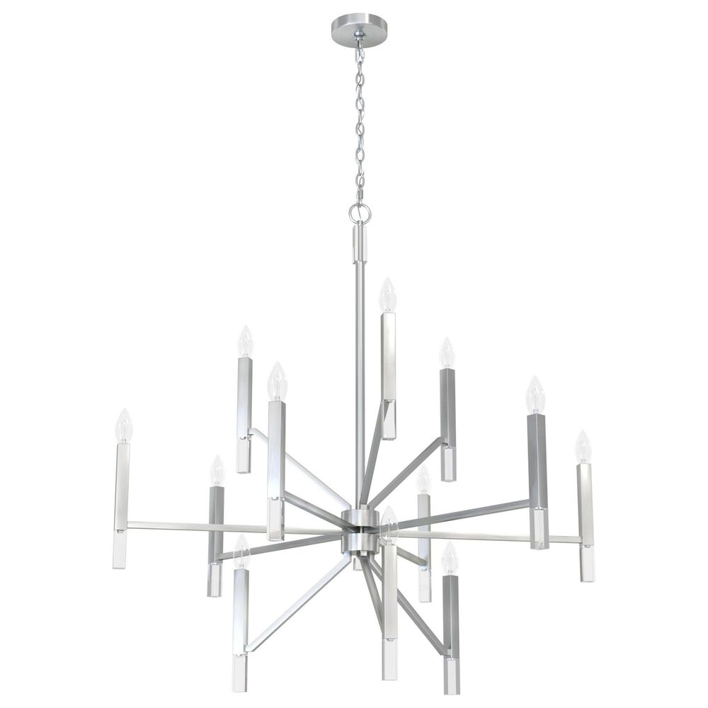 Hunter Sunjai 12-Light Chandelier in Brushed Nickel, , large