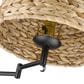 Golden Lighting Eleanor 1-Light Articulating Wall Sconce with Woven Sweet Grass Shade in Matte Black, , large