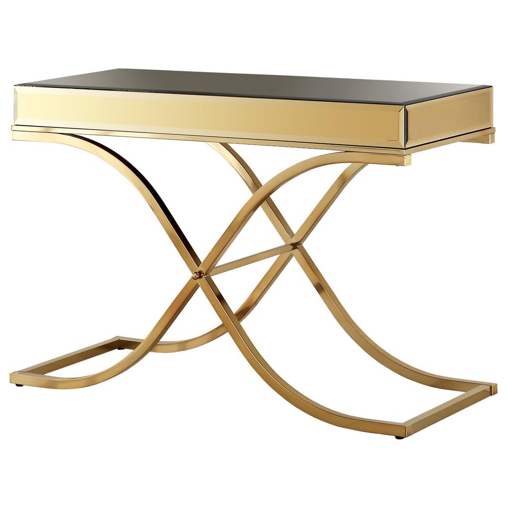 Furniture of America Flanagan Console Table in Brass, , large