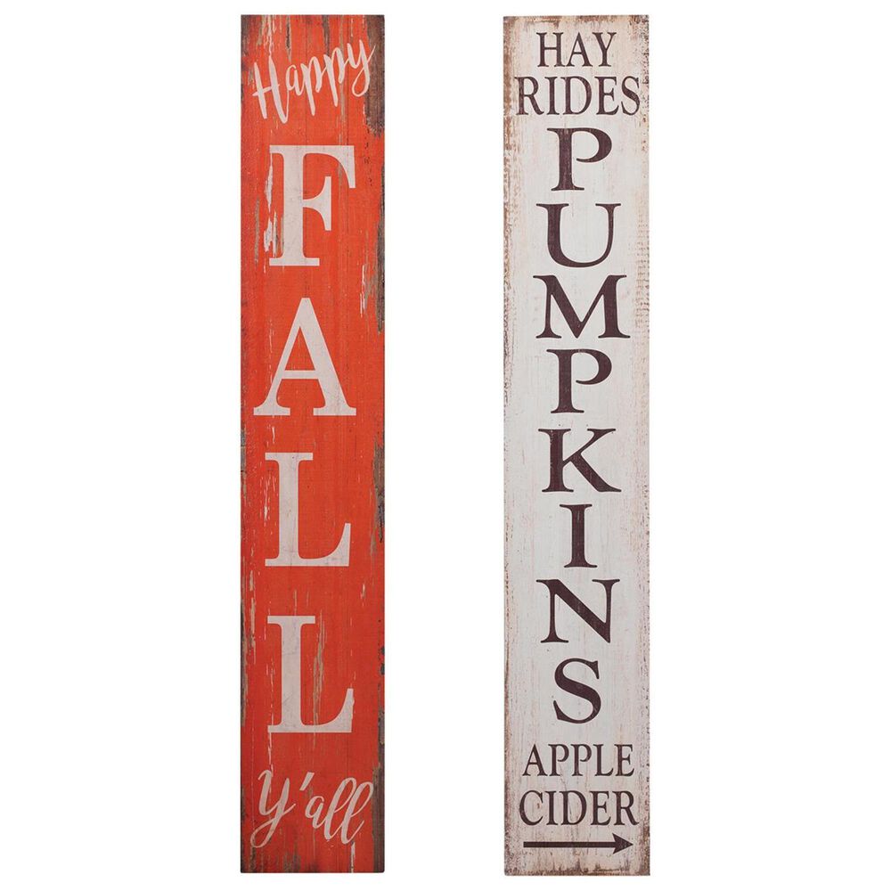 The Gerson Company 47.25" Wood Harvest Porch Signs (Set of 2), , large