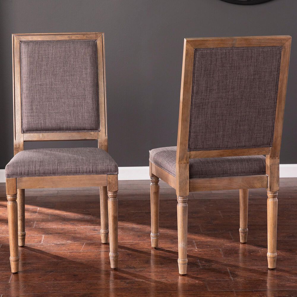 Southern Enterprises Earlston Dining Chair in Natural and Gray (Set of 2), , large
