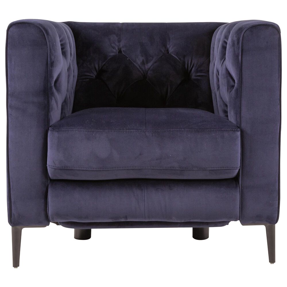 Violino Chair with Power Footrest in Velour Dark Blue Velvet, , large