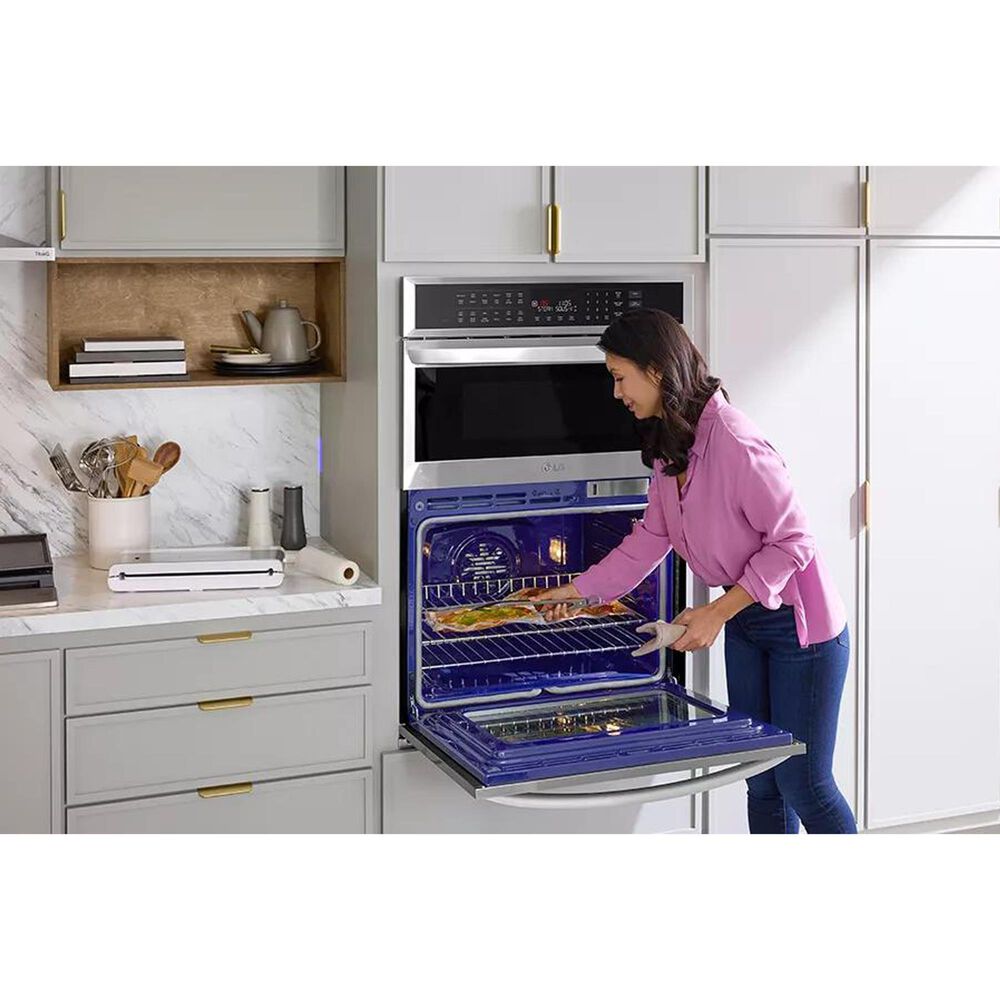 LG 2-Piece Kitchen Package with Print Proof Stainless Steel 6.4 Cu. Ft. Smart Combination Wall Oven and Black 36" Electric Cooktop, , large