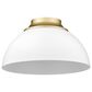 Golden Lighting Zoey Flush Mount in White and Gold, , large