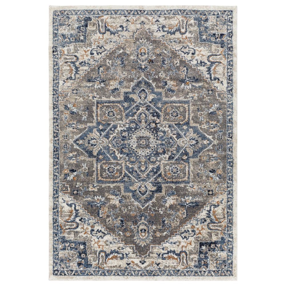 Surya Tuscany TUS-2335 Blue, Cream, Dark Blue, Gray, Dusty Coral and Light Beige 12" x 15" Area Rug, , large