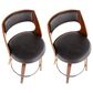 Lumisource Cecina Swivel Counter Stool with Brown Cushion in Walnut and Chrome (Set of 2), , large