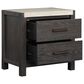 Nicolette Home Plum Creek 2 Drawer Nightstand in Ravenwood Black, , large