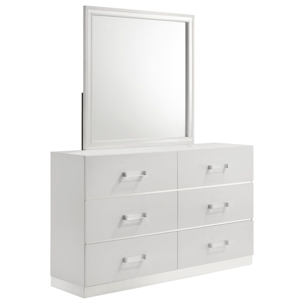 New Heritage Europa 4 Piece Wood Queen Panel Bedroom Set with Nightstand in White, , large
