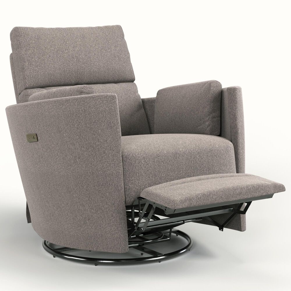Eastern Shore Compass Power Swivel Glider with USB in Pebble, , large