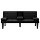 HOMLUX 65" Futon Sleeper Sofa Bed with Adjustable Backrest and Cup Holders in Black, , large