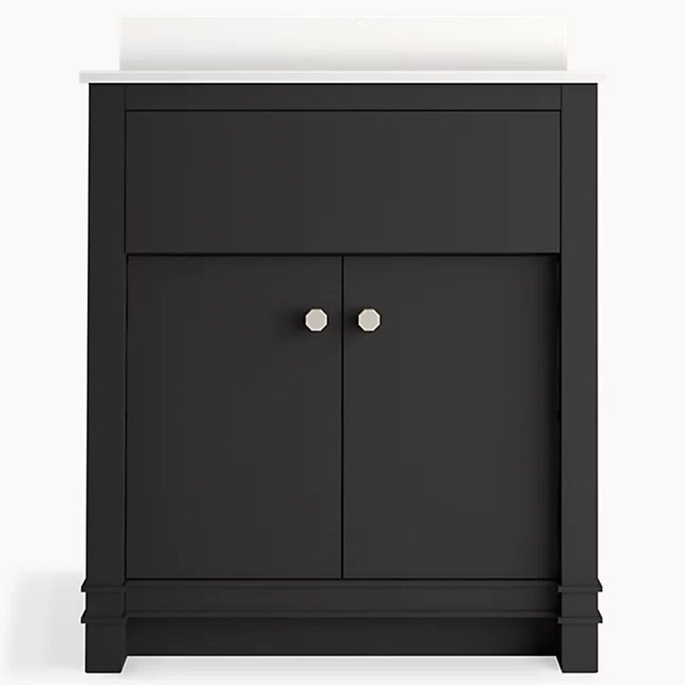 Kohler Alouette 30" Single Bathroom Vanity in Ferrous Grey with 2 cm White Quartz Top and Rectangular Sink, , large